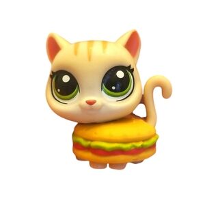 Littlest Pet Shop Hungry Pets Cat in Hamburger Costume – Hasbro Collectible